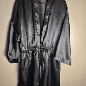 Victoria's Secret Black Satin Robe